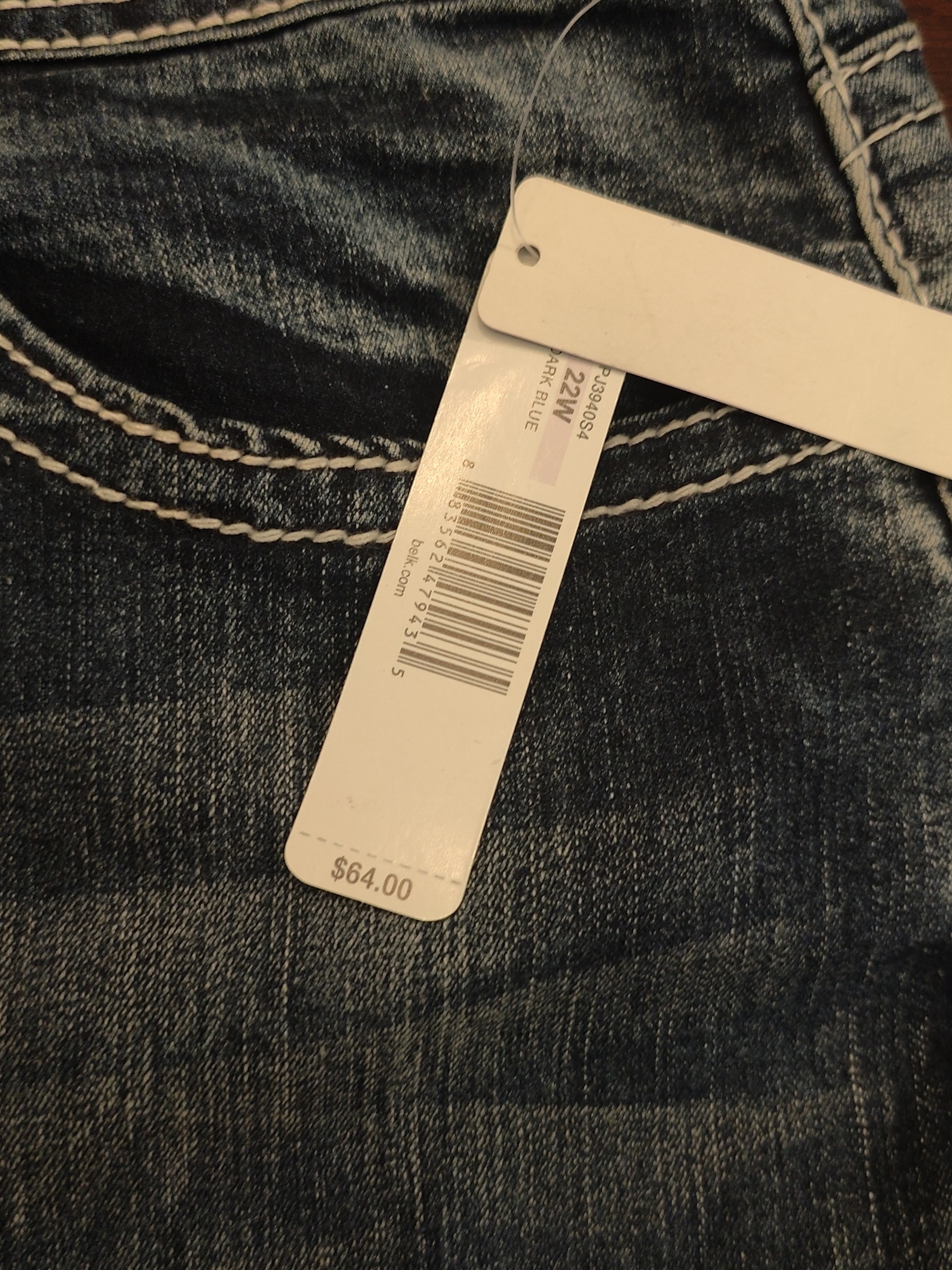 Dark Blue Women's Flare Jeans Sz 22 With Contrast Stitching